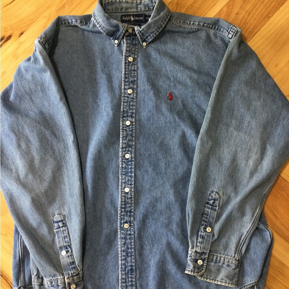 Ralph Lauren Blue Denim Button Down Shirt